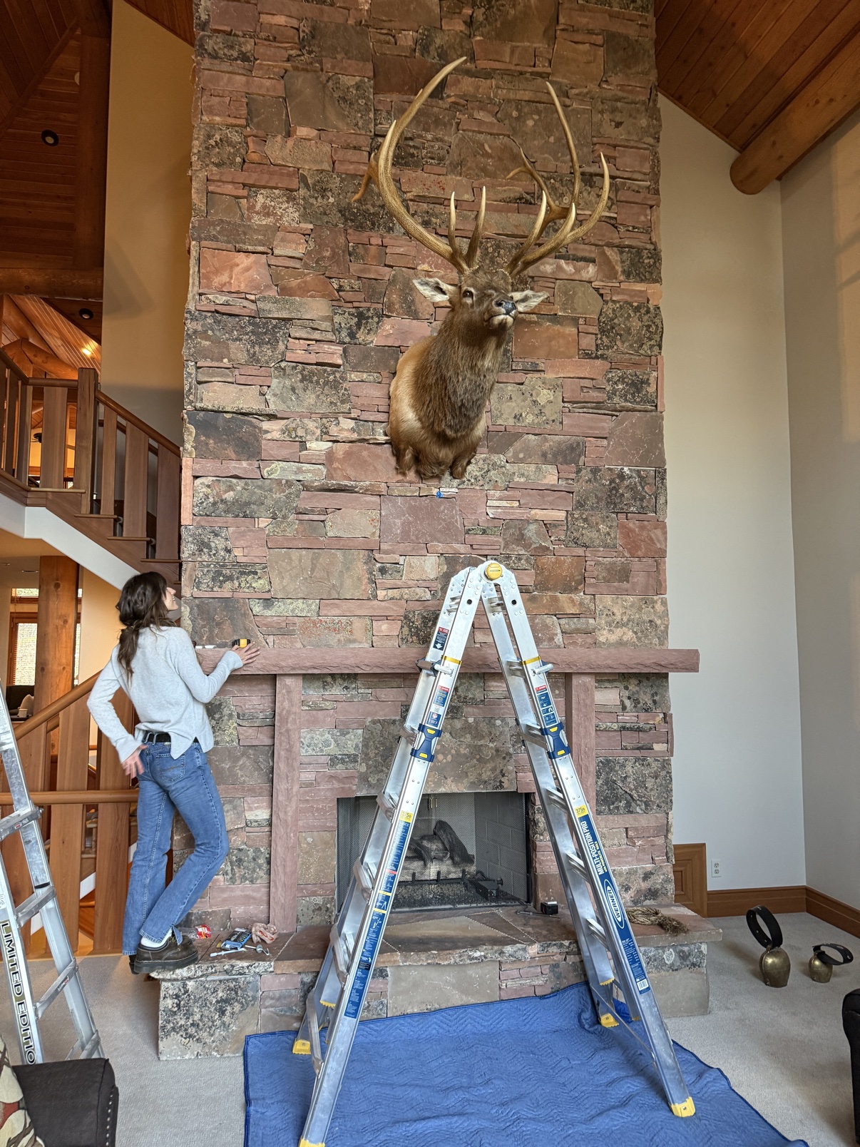 Fireplace install &mdash; stone surround